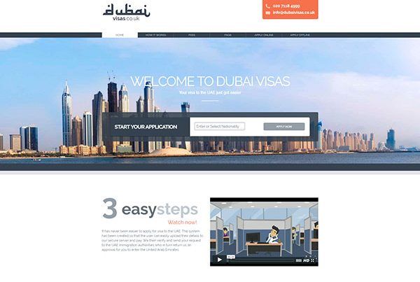 SIS Portfolio - Dubai Visa Website Screenshot