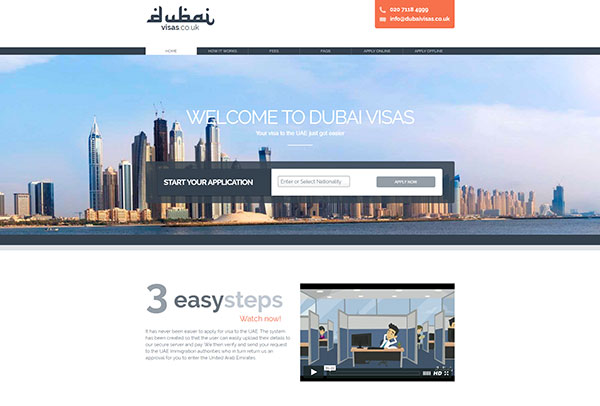SIS Portfolio - Dubai Visa Website Screenshot