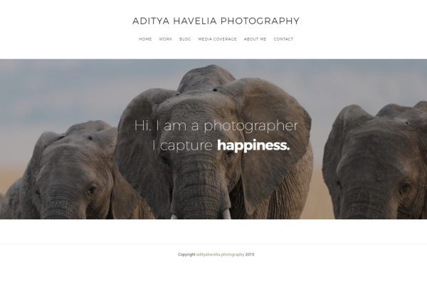 SIS Portfolio - Aditya Havelia Photography Website Screenshot