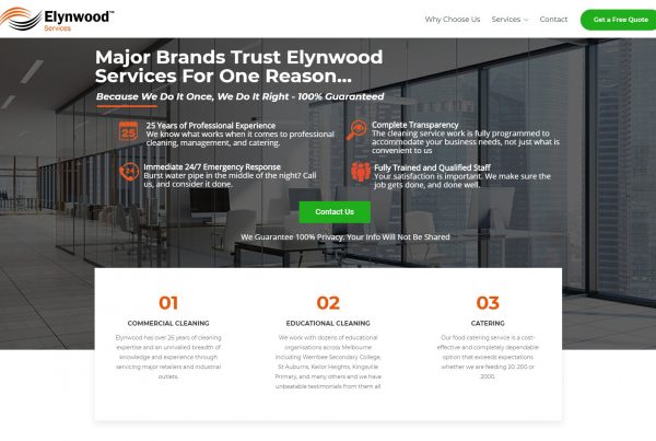 SIS Portfolio - Elynwood Services Website Screenshot