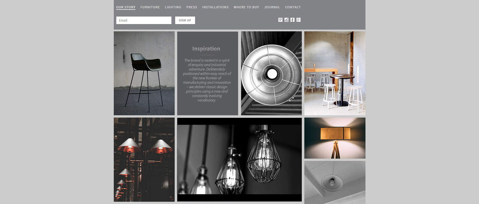 SIS Portfolio - Furniture & Lighting Website Screenshot