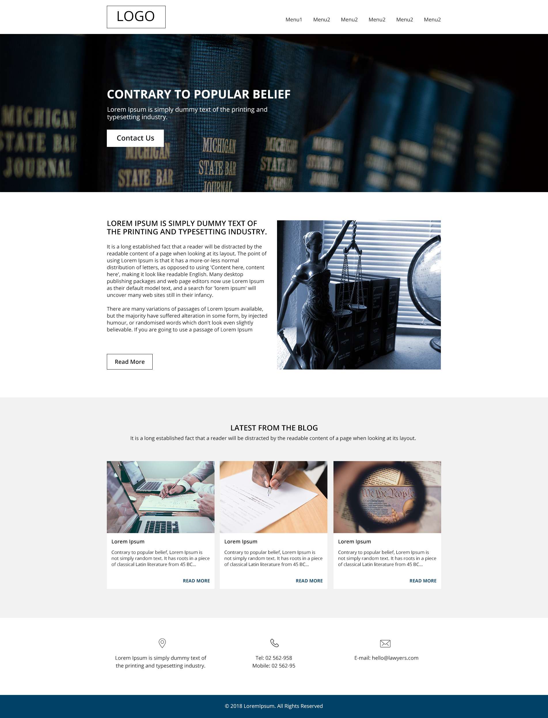 Psd Law Firm Website Template for Free