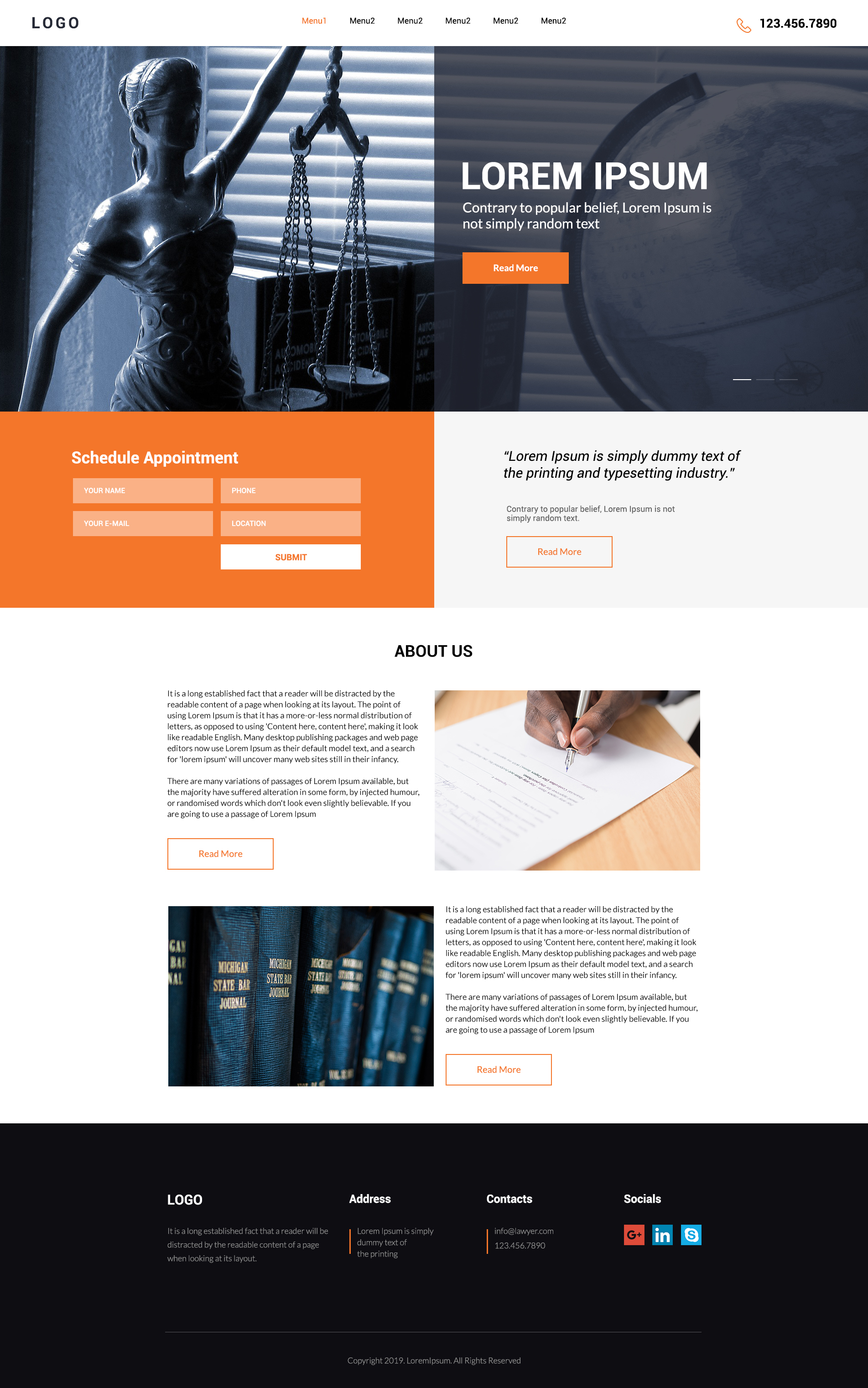 Psd Law Firm Website Template for Free
