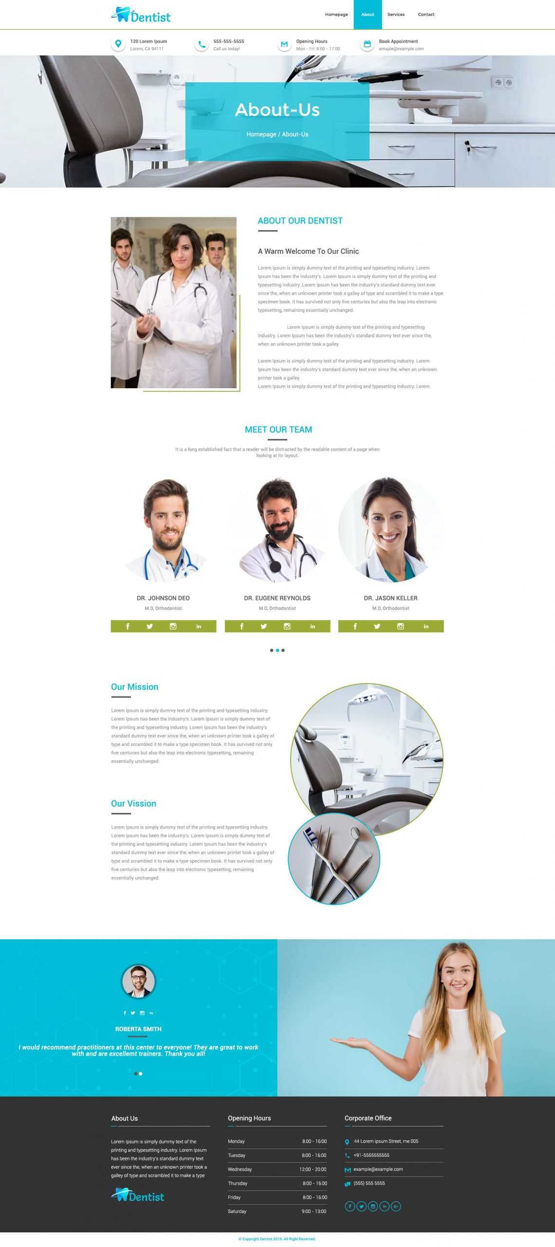 Dentist About Us Mockup