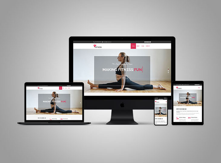 Download Free Website Design Mockup For Fitness Studio