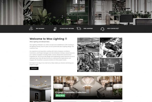 SIS Portfolio - Woo-Lighting Website Screenshot
